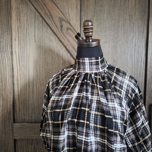 Beaufille Plaid High-Neck Top - Picture 2 of 4